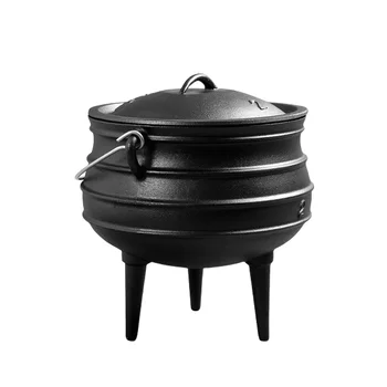Cast Iron South African Pot Incense Burner Outdoor Tripod Camping Cookware Three-Legged Hanging Stew Pot Metal Cookware