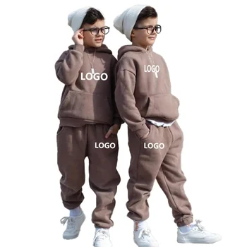 Autumn and winter children's clothing 2 sets 2024 customized training jogging suit hoodie for boys and girls 2 sets sportswear