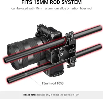 SmallRig Camera Base Plate with Rod Rail Clamp, Baseplate for Sony A6500 A6600 A6300, for GH5 GH6, for Sony A7 Series detail image