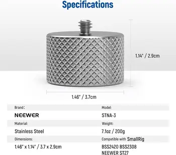 NEEWER Stackable 200g Gimbal Counterweight for Balancing Camera Long Lenses, Compatible with Tilta SmallRig Counter Weight product image