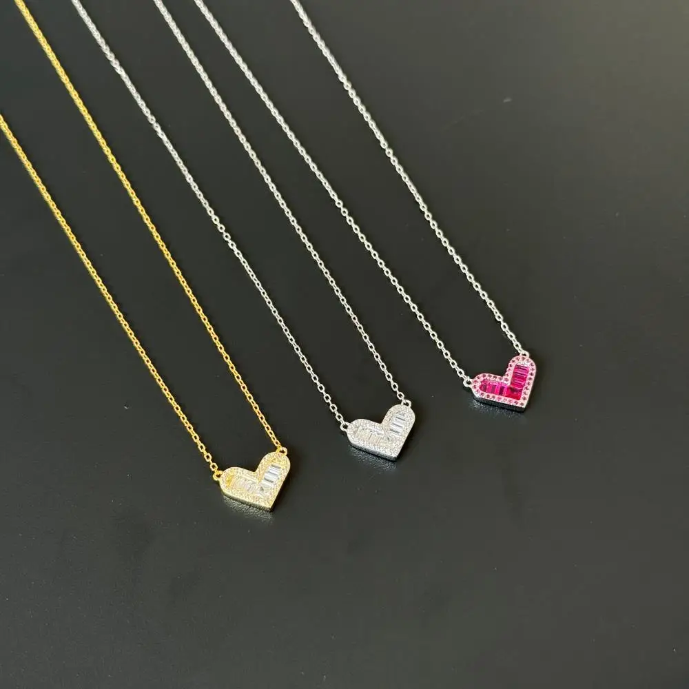 KAKODIY Fine Jewelry 925 Sterling Silver Rhodium Plated 5A Cubic Zirconia Pendant Heart Necklace (For Women) detail 6