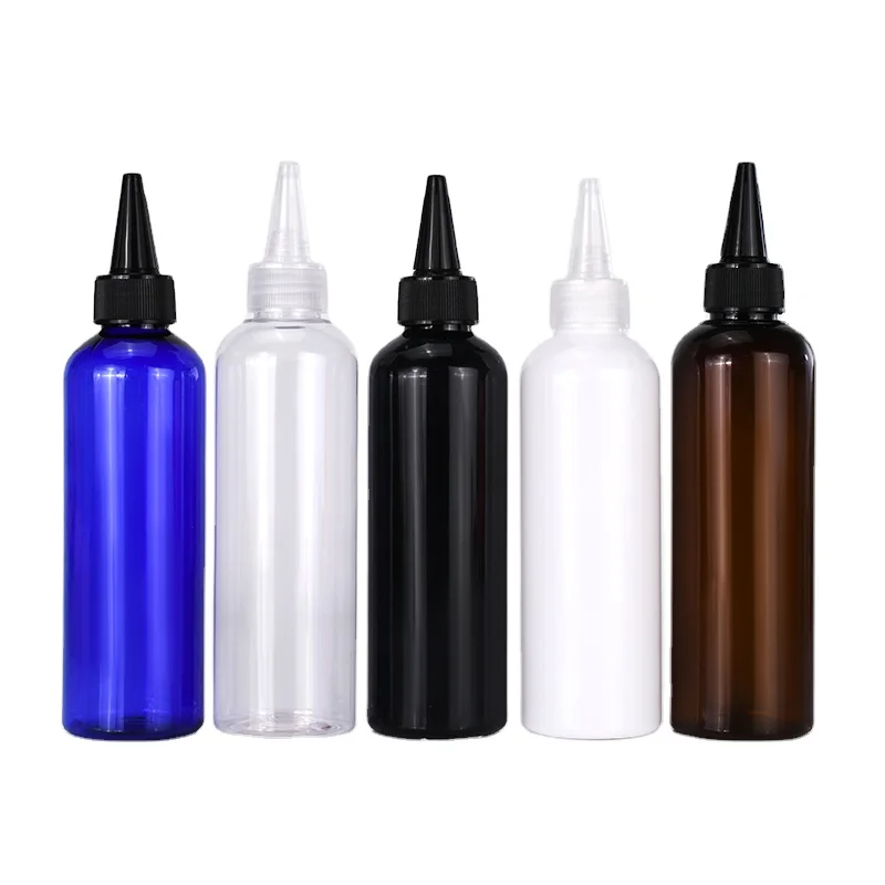 récipient cosmétique 100ml 200ml 300ml 500ml applicateur d'huile capillaire  bouteilles squeeze pet bouteille en plastique avec couvercle supérieur