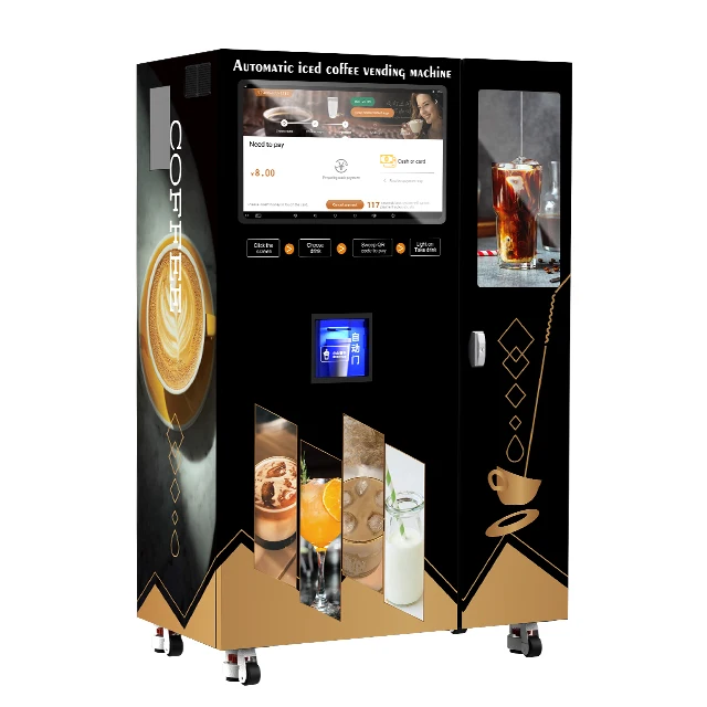 工場直販商用スマートコーヒーマシンコーヒー豆からカップまでのスマートコーヒー自動販売機