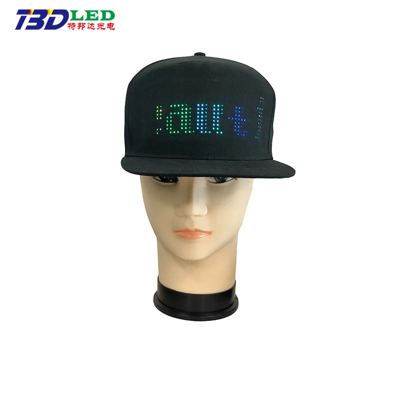 Luminous Hip Hop Hat LED Message Cap Moving Text APP Controlled LED Cap DIY Custom Words Party Hats LED Lighted Caps and Hats