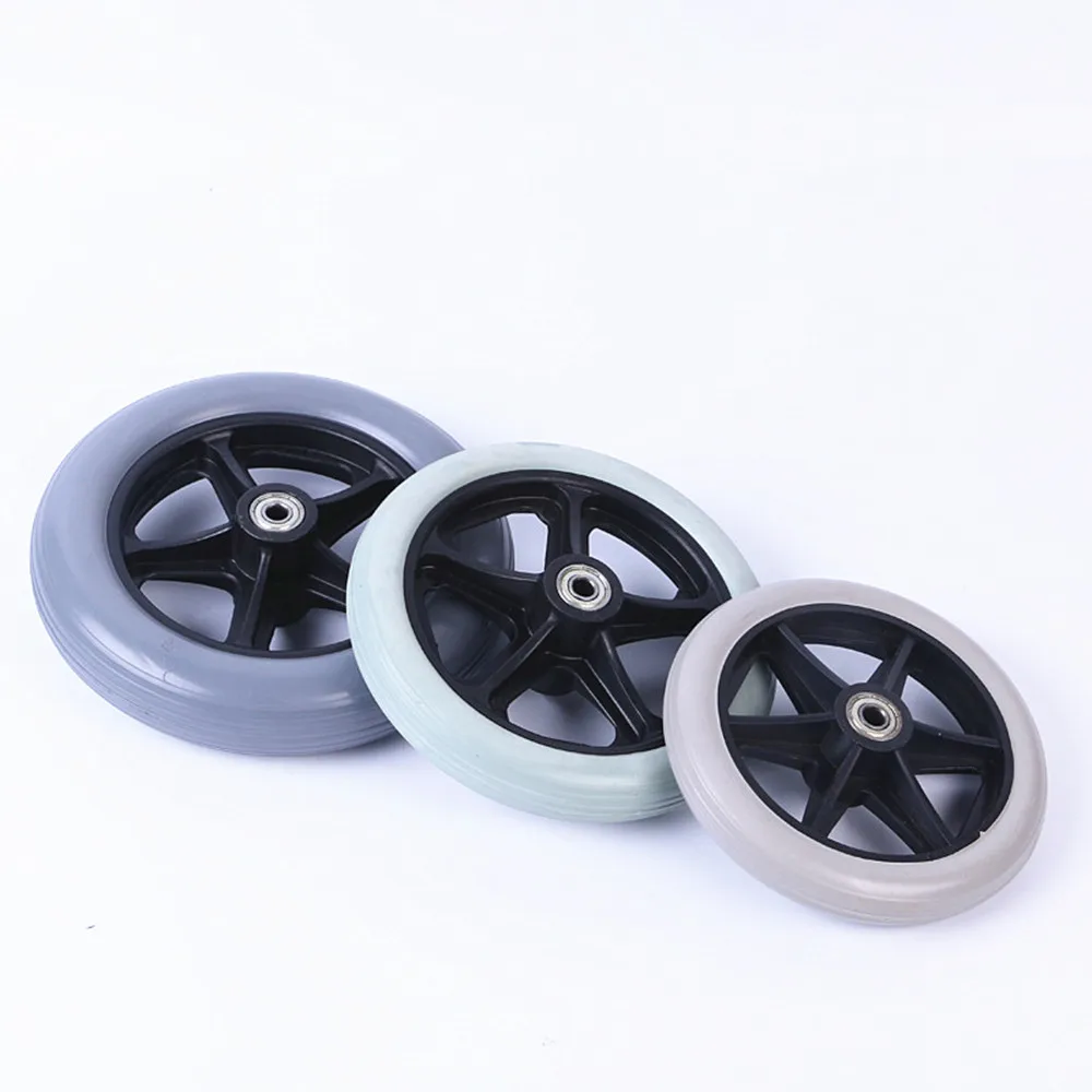 Large Rubber Sport Wheel Wheel Replacement For Wheelchairs 8 אִינְטשׁ
