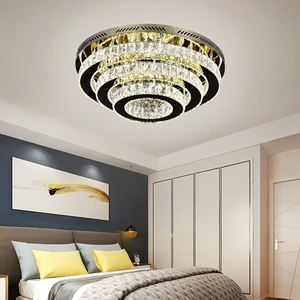 Modern Designer Hot Sale Fancy  Luxury Stainless Steel Ceiling LED Crystal Chandelier Lamp Lights