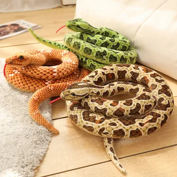 Hot Sale Creative Simulation Safari Animals Lifelike Snake Plush Toys Large Snake Stuffed Toys