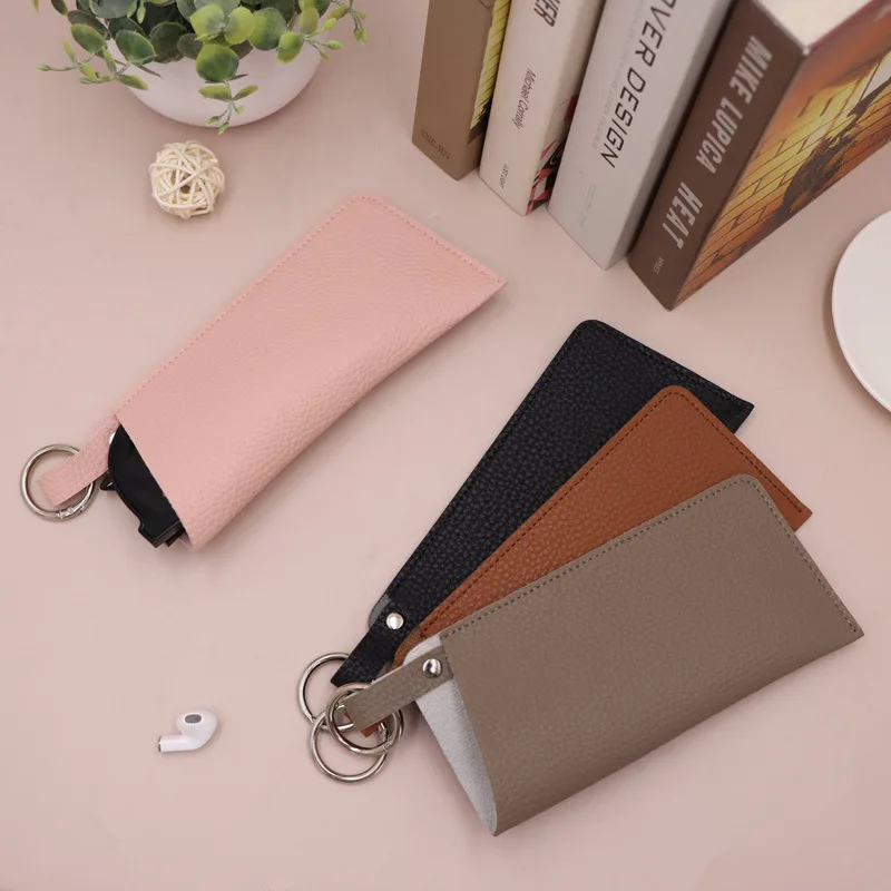 Soft PU Leather Eyeglass Case with Belt Clip - Portable  display picture 2