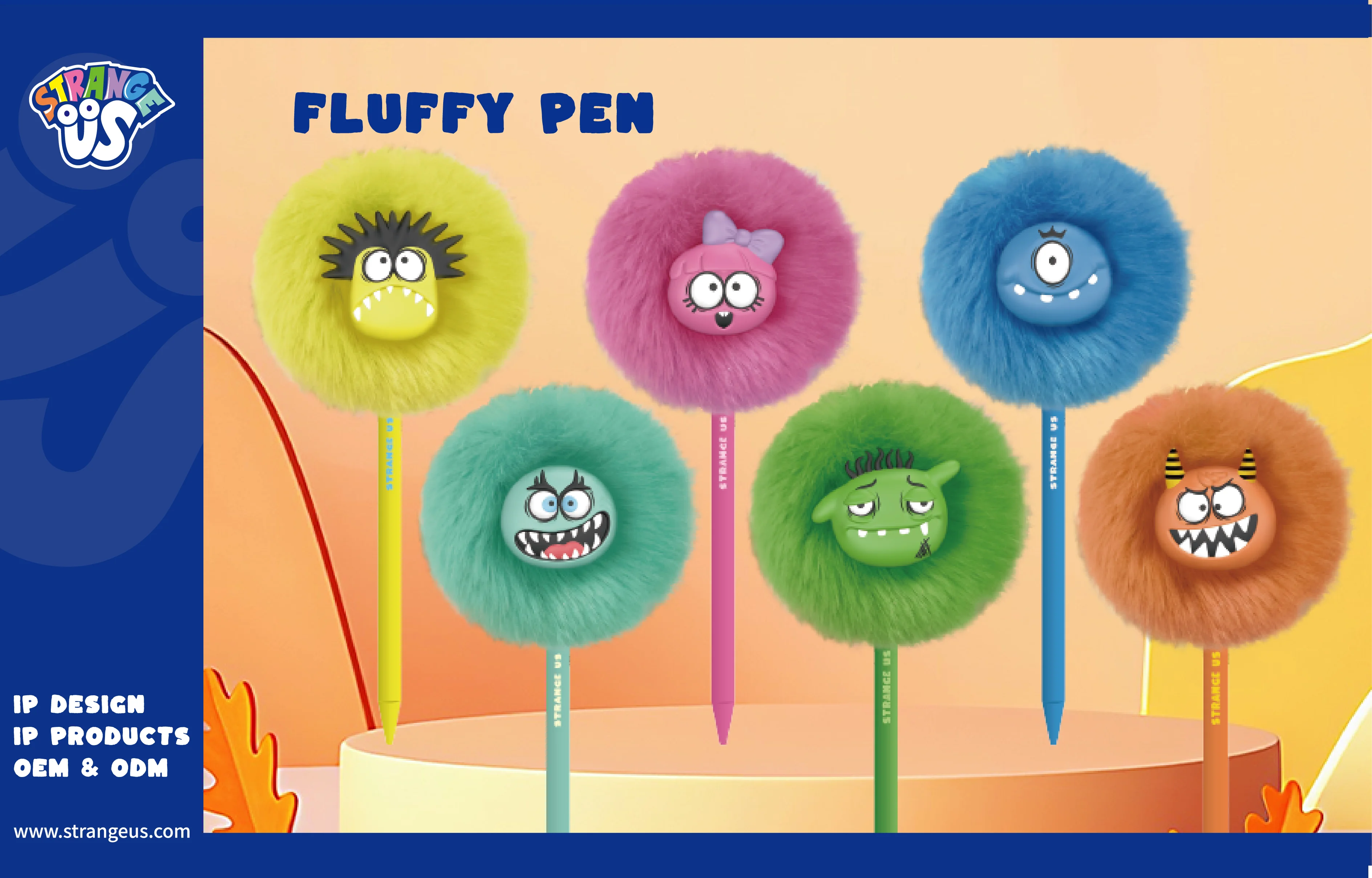 Strange Monster Gel Pen Blue 0.5mm Cute Creative Writing Pen_voghion.com