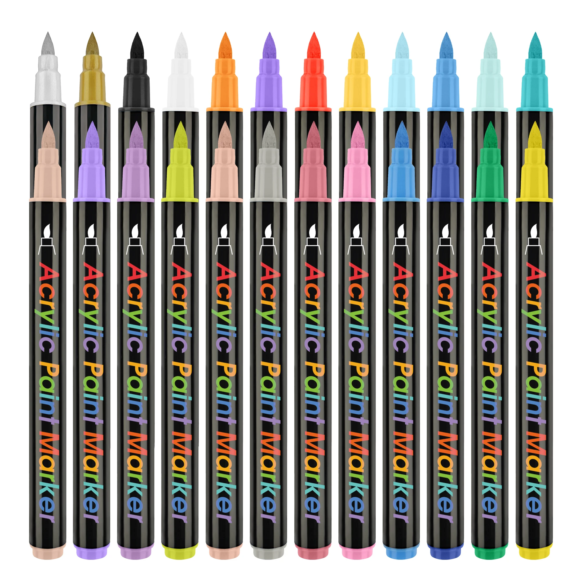 Набор из 24 предметов акриловые ручки для рисования маркеры на водной основе креативные изготовления каменных деревянных пластиковых стеклянных надписей