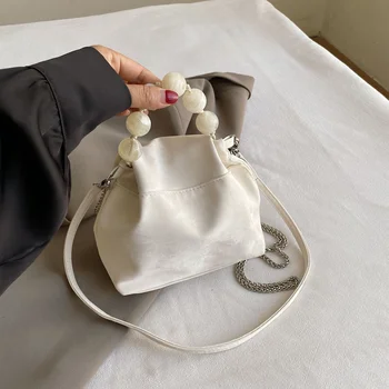 2024 Summer Trendy Macaron Matte Pearl Cloud Women's Mini Bag Simple Texture Single Shoulder Crossbody Commuting Bag
