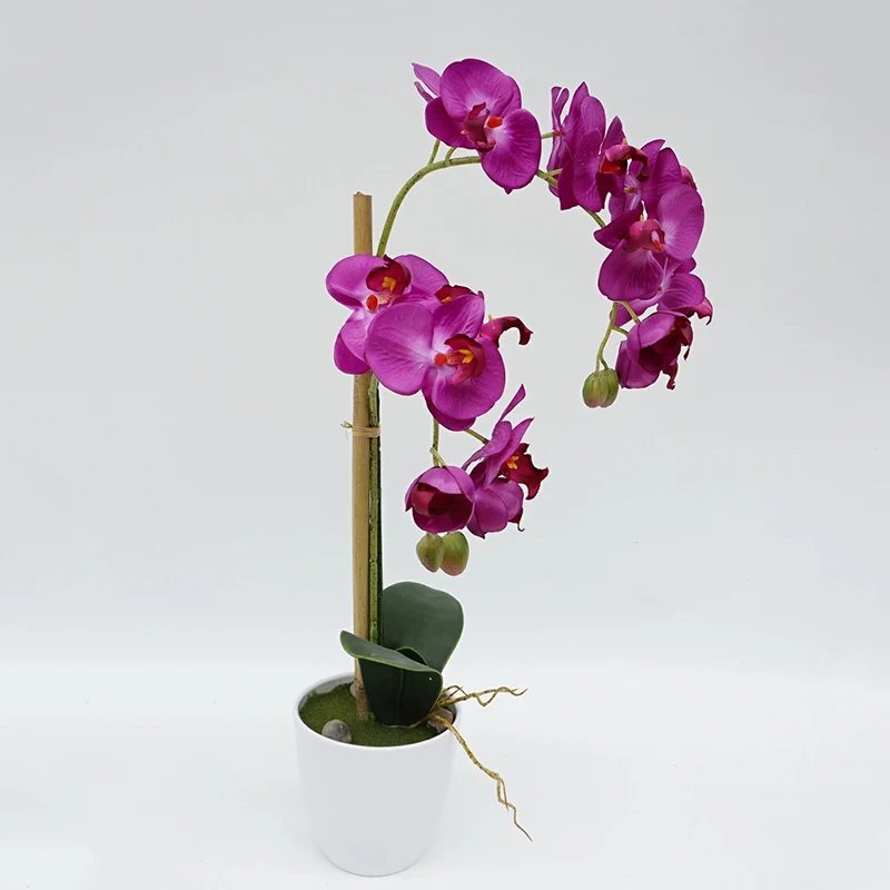 Wholesale Artificial Potted Orchid Flowers Purple Artificial Orchid