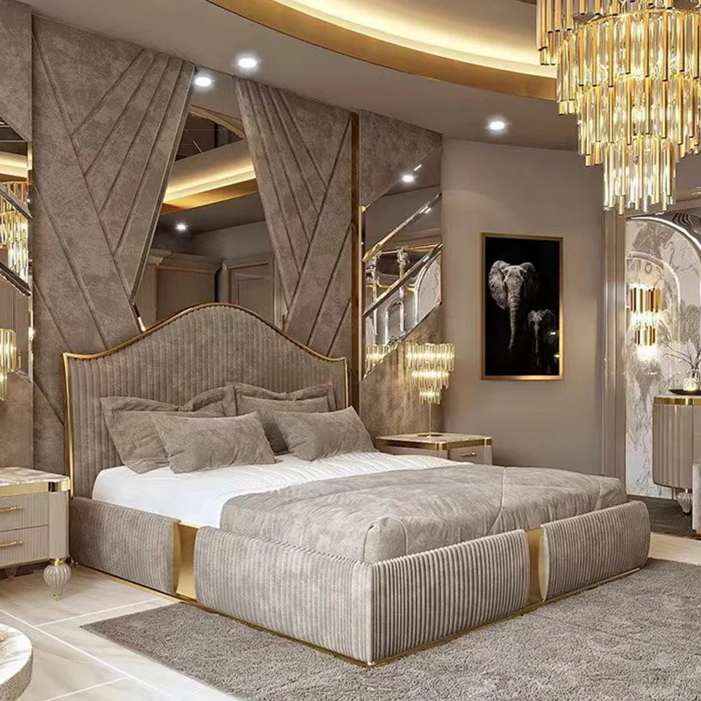Italian Queen Bed Set Furniture Bedroom Luxury Italian Hotel Beds