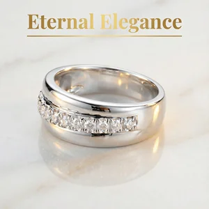 Custom No Tarnish Jewelry S925 Sterling Silver Ring Moissanite Luxury Eternity Brilliant Fine Rings for Women Wedding Engagement