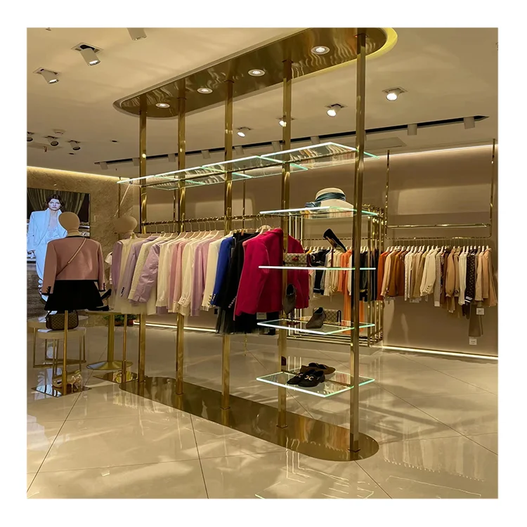 Multi-Functional Women's Clothing Display Rack New Design Metal Store ...