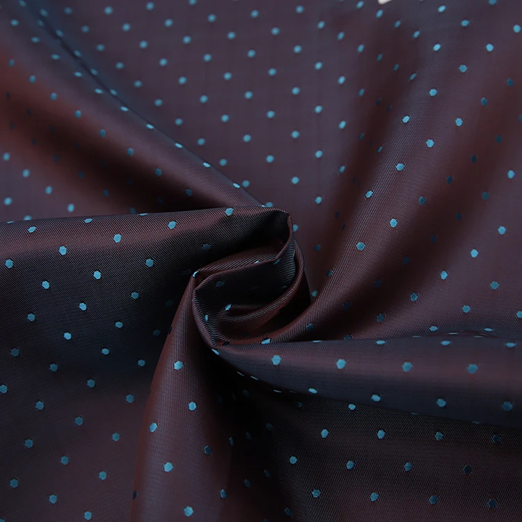 Factory Design  Polka Dot Polyester Viscose Dobby Lining Fabric for Jacket Suit Dress