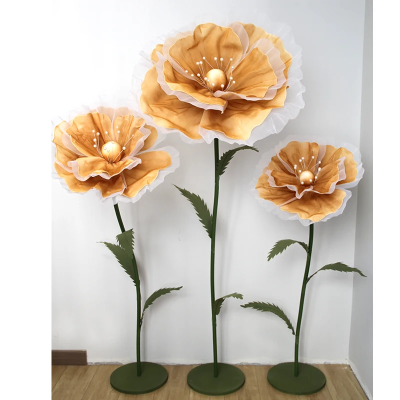 Oz007 Wholesale Price Shop Window Display Giant Foam Flowers 3pcs Per