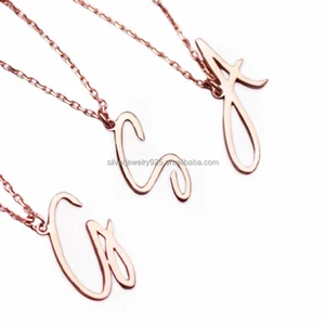 Silver 925 Sterling Initial Necklace Initial Letter Personalised Women Silver Wholesale C Initial Necklace