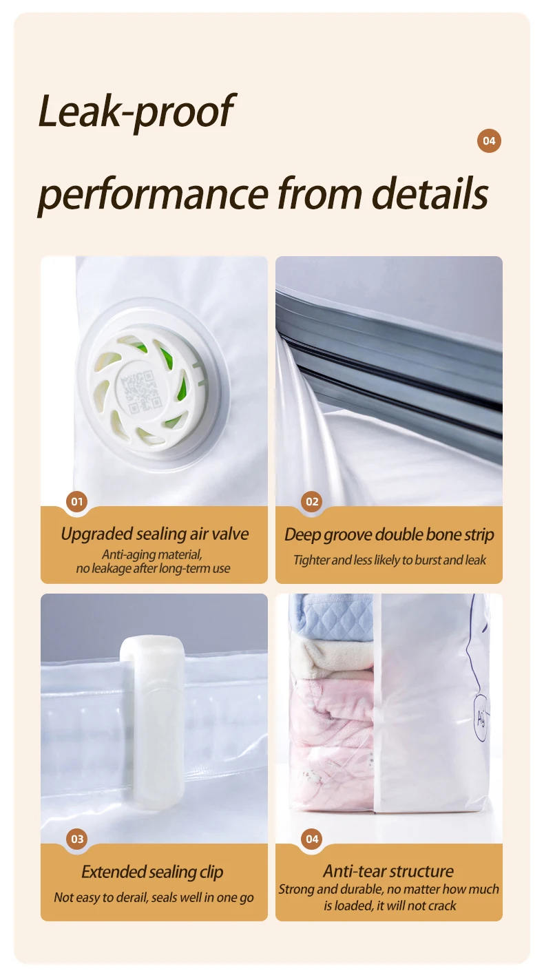 Taili Household Silver Ion Antibacterial Storage Bag Foldable Vacuum Compression for Clothing Quilts for Kitchen Bathroom Use