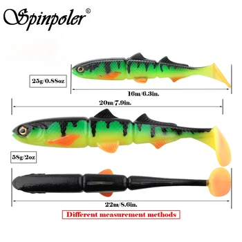 Spinpoler T Tail PVC Soft Bait Swimbait Wobblers 16cm 22cm Fishing Sea Fishing Artificial Soft Lure Saltwater Pike River Tackle – Soft Lure – view 3