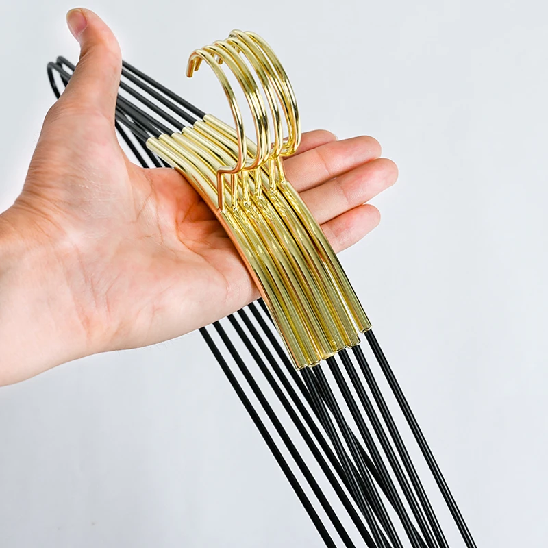 Non Slip Luxury Durable Heavy Duty Metal Hanger For Clothes Black Gold