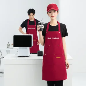 Wholesale High Quality Custom LOGO Durable Easy to Clean Waterproof Chief Wait Staffs Barbecue Clinical Restaurant Bar Apron