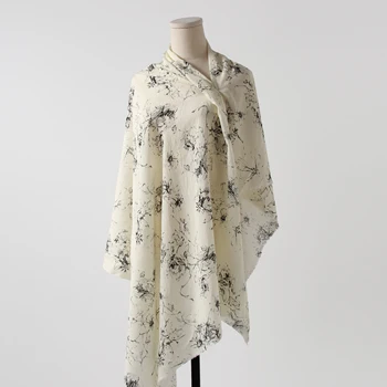 Stock supply Silk Linen Organic Textiles Robe Clothing DIY  Curtain fabric printed cotton fabric PD271