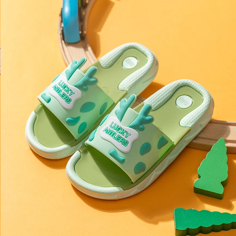 Симпатичные Мультяшные детские тапочки, Нескользящие тапочки карамельных цветов с животными