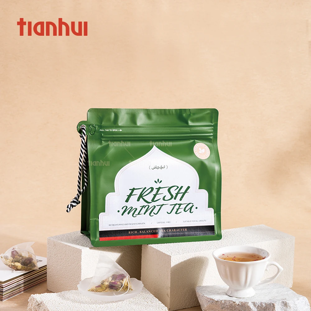 Tianhui Custom Tea Stand-Up Pouch - Moisture-Proof Aluminum Foil Bag with Zipper