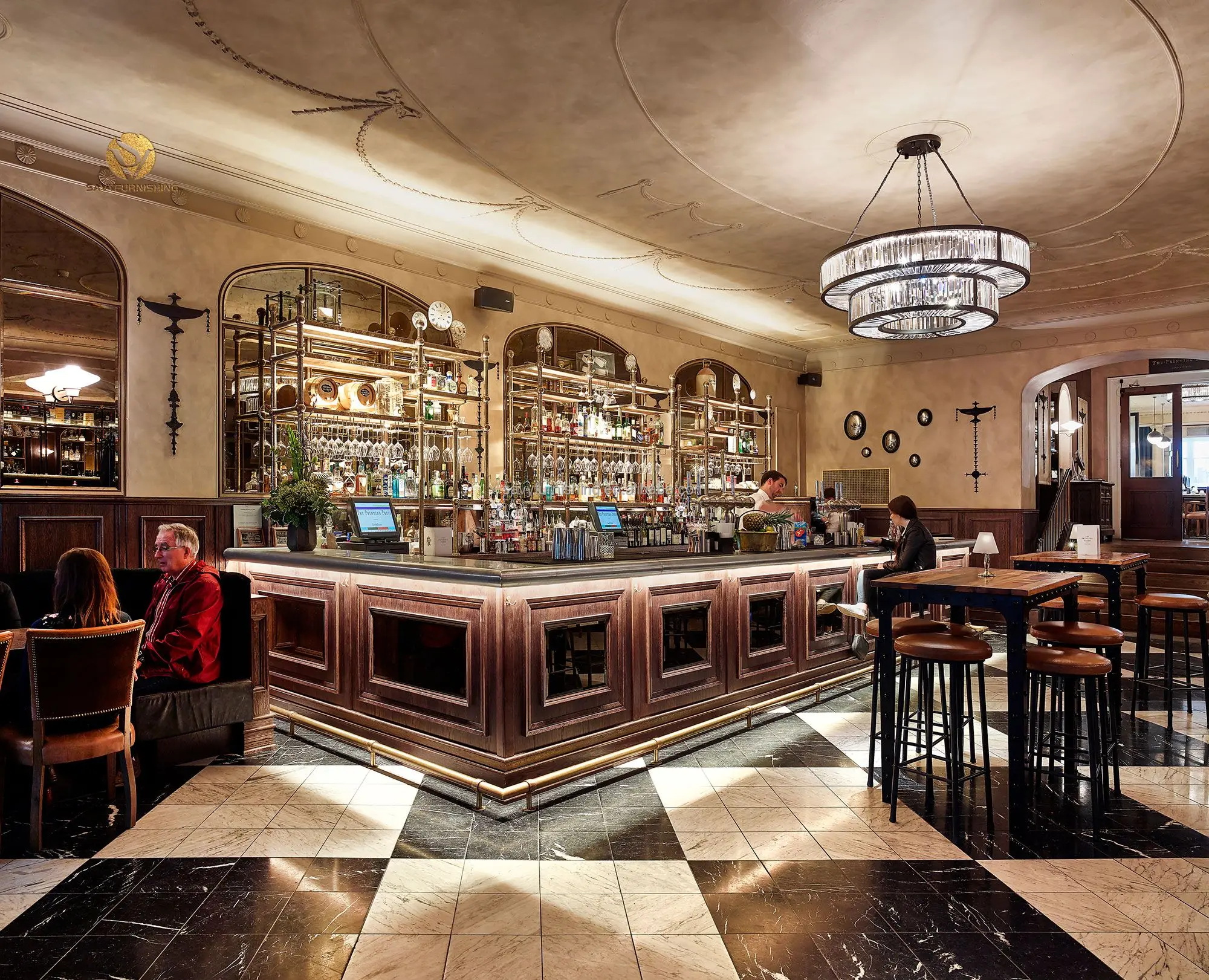 Commercial Pub Bar Interior Design - Customizable Furnishings