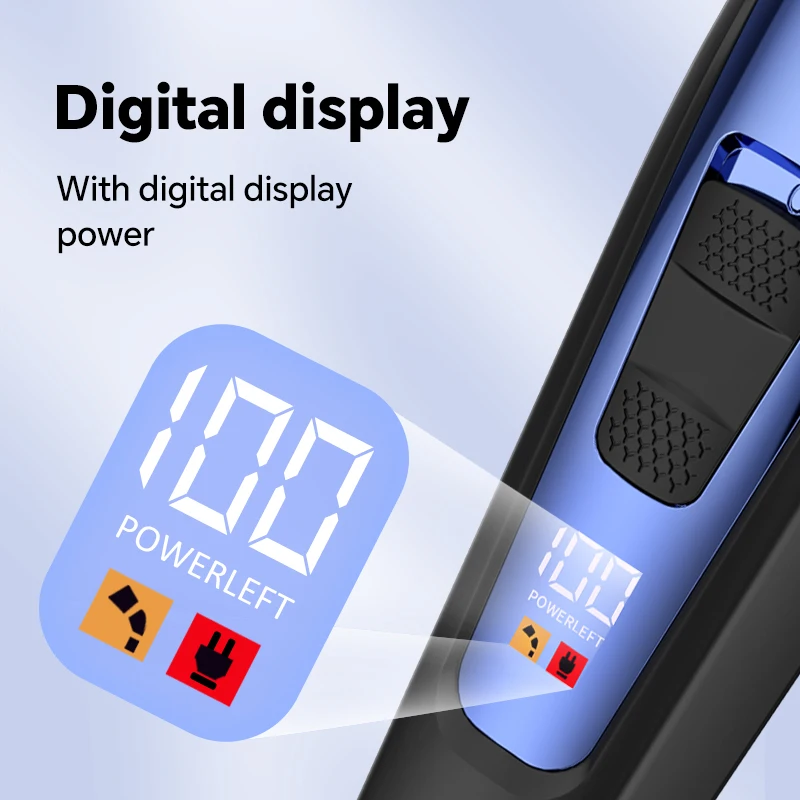 Adjustable Comb Digital Display USB Rechargeable Electric Shaver Beard Trimmer details