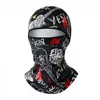 maschera solare con cappuccio stampato - stile rock nero