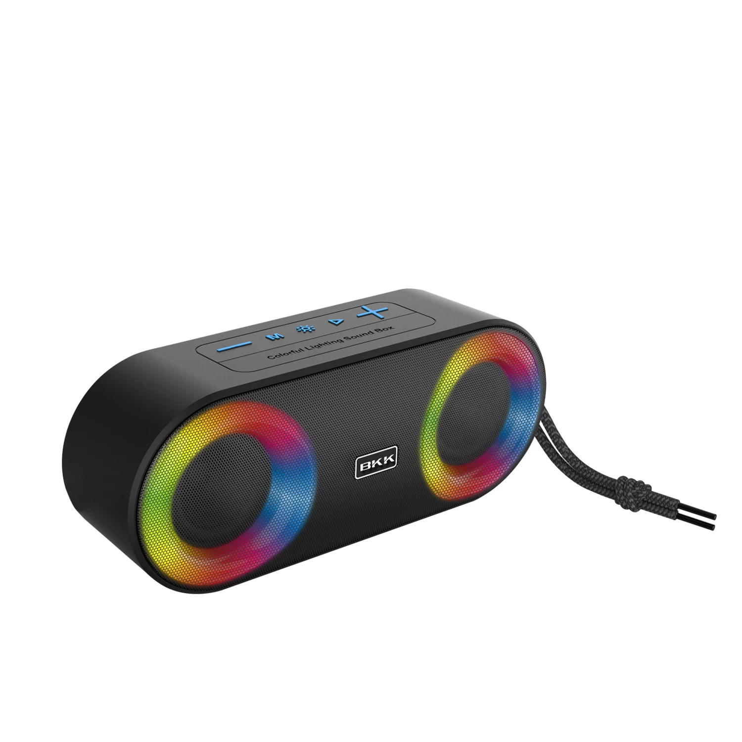 IPX4 Waterproof Subwoofer LED Light Woofer with FM Outdoor Big Power RGB Lights Double Speaker Bass  Bluetooth Speaker