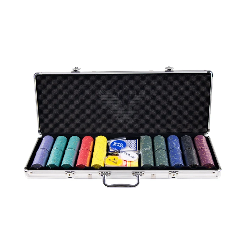 YH Discount Good Deal Customized 300/500pcs Ceramics Poker Chips With Aluminum Case