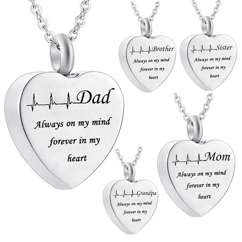 Mom Dad Wife Husband Son Daughter Urn Necklace Jewelry
