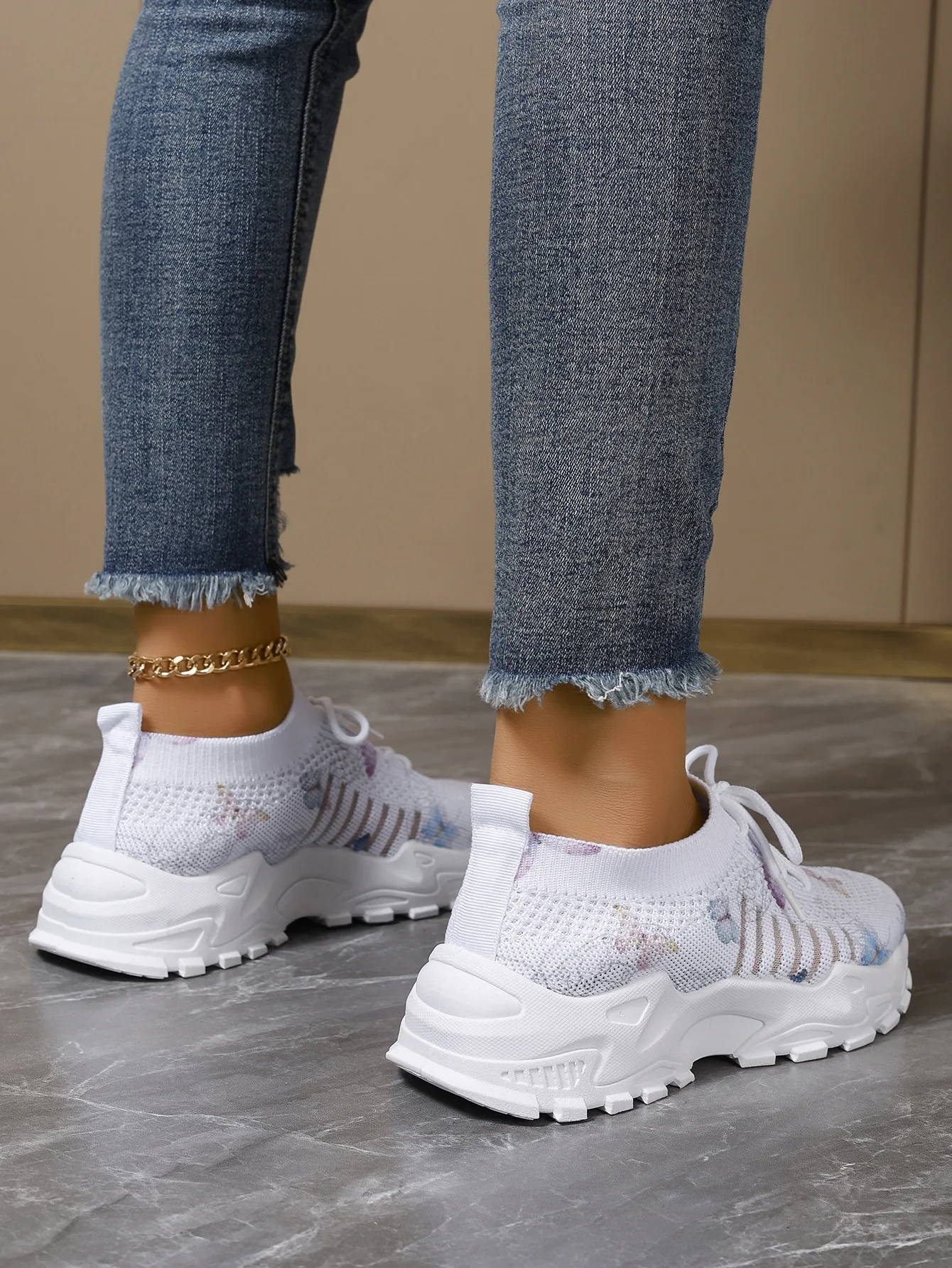 Women Running Shoes Colorful Platform Designers Butterfly Casual Sneakers