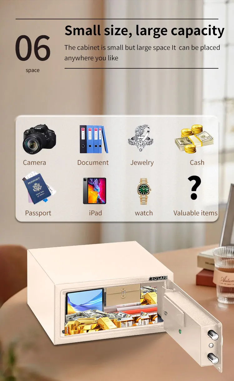 Cash Box Deposit Lock Digital Diy High Security Steel Storage Car Hotel Mini Customized Home and Office CEQ Safe 1.2 Mm 17E-EF supplier