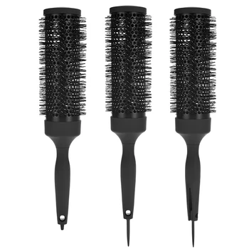 Custom Logo Round Curly Hair Brush Salon Extension Nylon Comb Teeth Styling Curling Comb