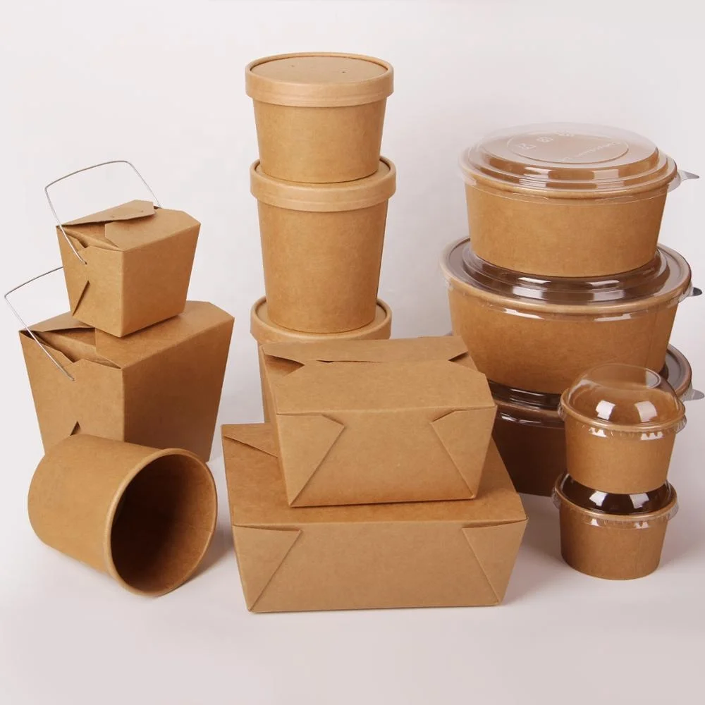 Disposable Takeaway Food Paper Packaging,printed Fast Food Container
