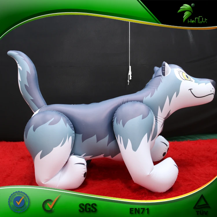 Custom PVC Inflatable Suit Hongyi Double Layer Inflatable Wolf Suit Squeaky Inflatable Animal Suit