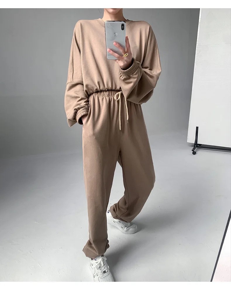 Ready to ship outfit active long sleeve ladies tracksuits set