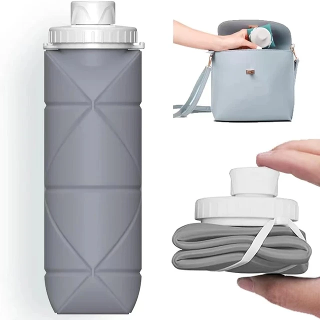 New customizable food grade sports drink silicone collapsible water bottle collapsible water bottle