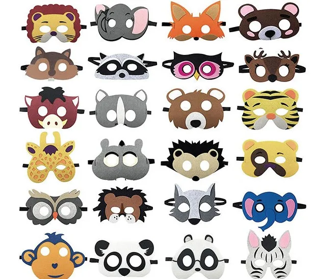 Felt Animal Mask With Elastic Bands For Kids Theme Party Cartoon Kids ...