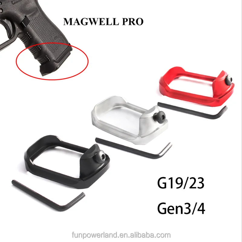 Alloy Magwell Pro Grip Ring Base Pad Adapter For GLOCK 19 23 32 38 GEN 3//4 TC