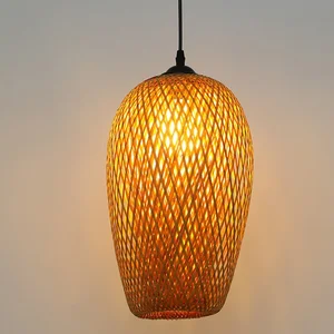 Nordic Modern Ins Designer Bamboo Rattan Pendant Light Wicker Round Ceiling Light for Home Decor Kitchen Dining Room