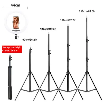 Photography Light Stand 2.1meters Live Stream Ring Light Flexible Folding Tripod Waterproof Shockproof Portable product image