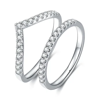 Abiding Jewelry Wholesale Custom Women Engagement Ring 925 Sterling Silver Wedding Moissanite Diamond Band Ring