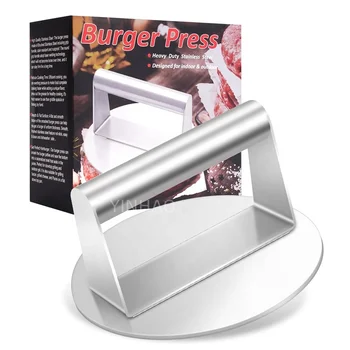 Premium Manual Burger Press for Griddle Cooking 5.9 inch Round Hamburger Press Stainless Steel Smash Burger Press