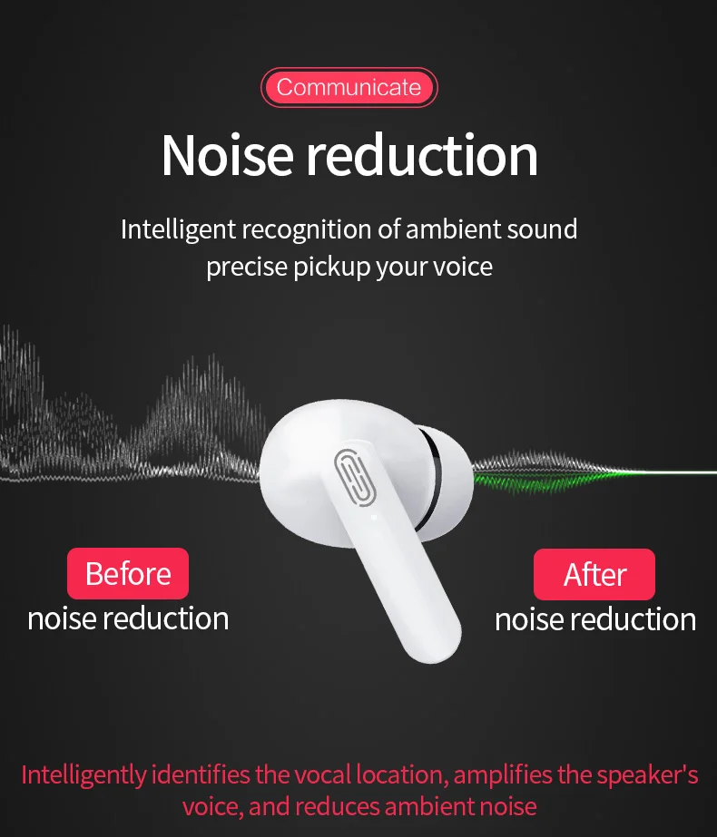 Y113 TWS In Ear Stereo Noise Canceling Earbuds Wireless Earphone HiFi Music Gaming Headset Sports Waterproof Earbuds - ANKUX.COM