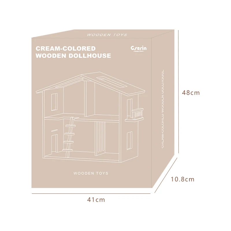 Идеальная кукольная комната с кремом деревянный кукольный домик большой для